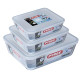 Pyrex Glass Food Storage Container Set 3 Pcs
